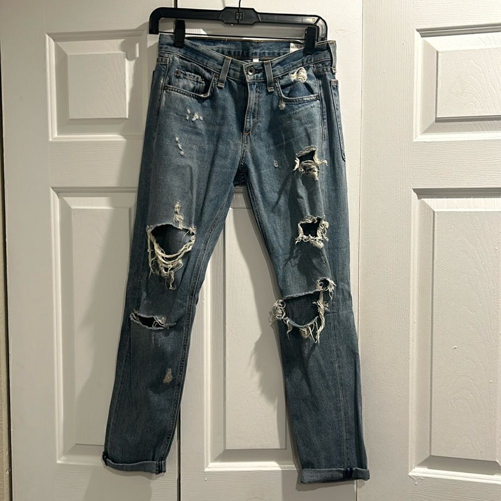 Rag & Bone Boyfriend Jeans, Size 24